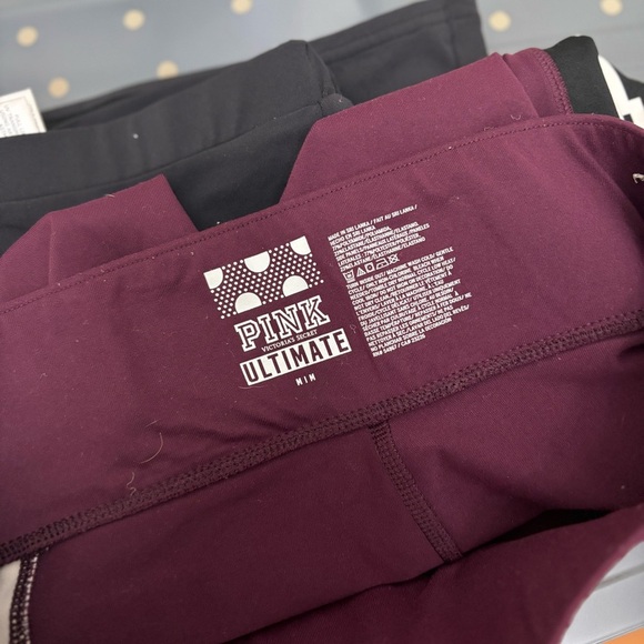 PINK Victorias Secret Wine Colored 7/8 Length Leggings Women’s Size Medium - Picture 8 of 9